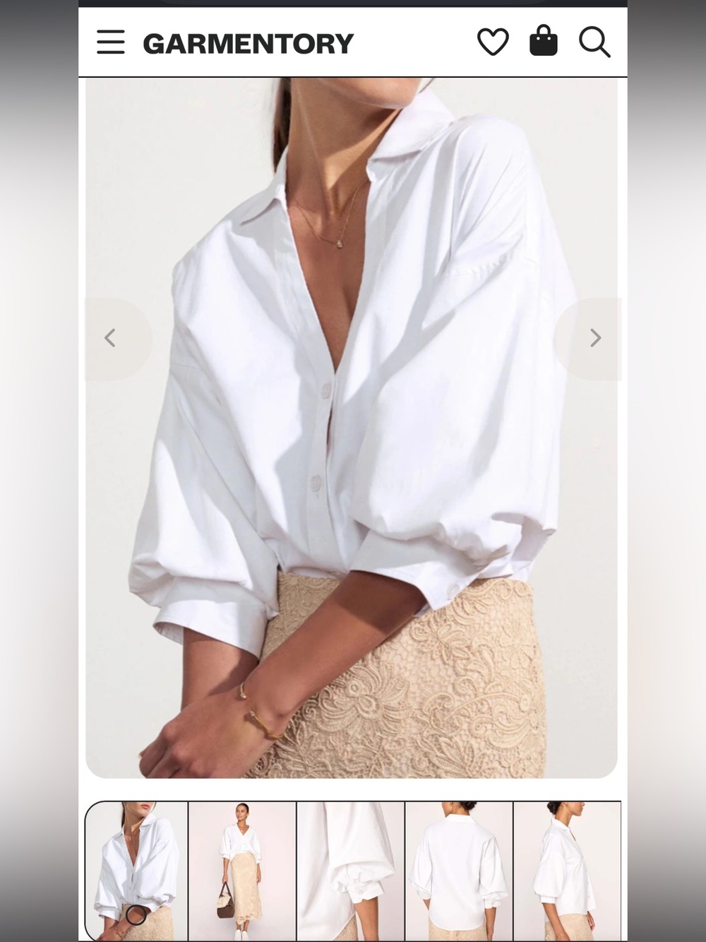 NEW Brochu Walker Kate Shirt Salt White Button Down Balloon Sleeve Blouse - Picture 11 of 16